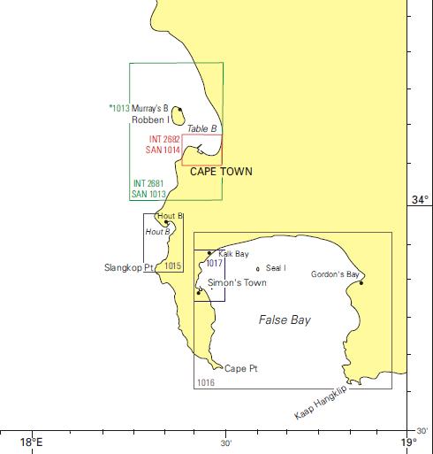 Hydrographic charts covering False Bay and the Cape Peninsula