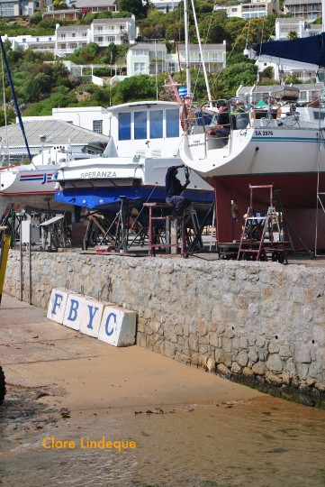 The boat yard at False Bay Yacht Club