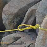 The net attached to an eye in the rocks