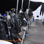Our gear in its place on the dive deck