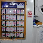 The board used for tracking divers and gas mixes