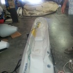 Deflated pontoons on the ground