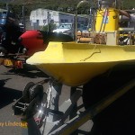 Front view of the boat without pontoons